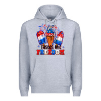 Heather Grey 4th of July ice creams tastes like freedom Premium Hoodie - Neo Western