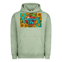 Pigment Oil Green teacher life skinny metal can holder Urban Hoodie - HRA Design Shop
