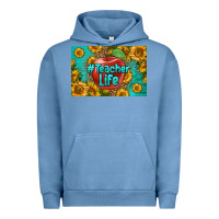 Pigment Pebble Blue teacher life skinny metal can holder Urban Hoodie - HRA Design Shop