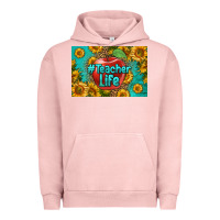 Pigment Salmon teacher life skinny metal can holder Urban Hoodie - HRA Design Shop