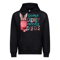 Black Some Bunny needs coffee Urban Hoodie - Neo Western
