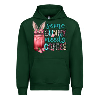 Forest Green Some Bunny needs coffee Urban Hoodie - Neo Western