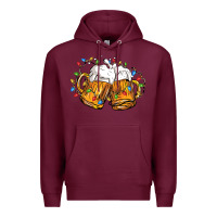 Burgundy beer with christmas lights Premium Hoodie - FaDigitalArtStudio