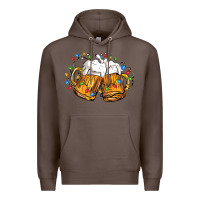 Coffee beer with christmas lights Premium Hoodie - FaDigitalArtStudio