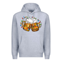Heather Grey beer with christmas lights Premium Hoodie - FaDigitalArtStudio