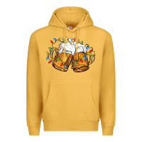Mustard beer with christmas lights Premium Hoodie - FaDigitalArtStudio