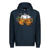 Navy beer with christmas lights Premium Hoodie - FaDigitalArtStudio