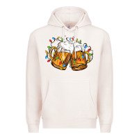 Pale Pink beer with christmas lights Premium Hoodie - FaDigitalArtStudio