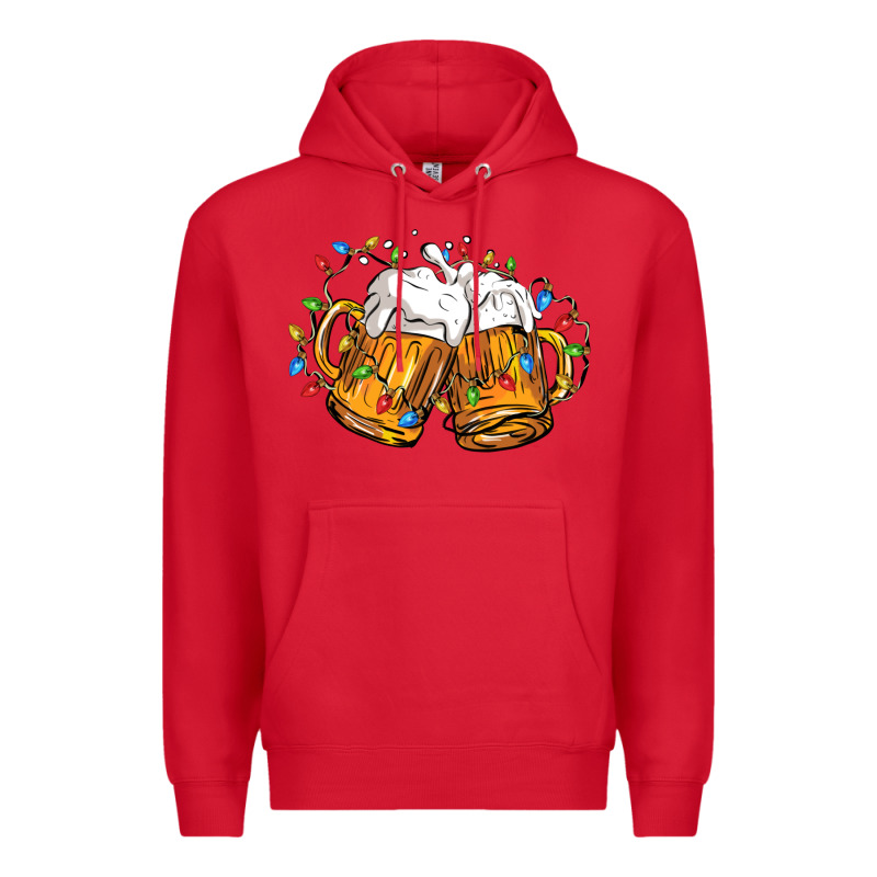 Beer With Christmas Lights Premium Hoodie by FaDigitalArtStudio | Teevron