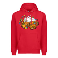 Red beer with christmas lights Premium Hoodie - FaDigitalArtStudio