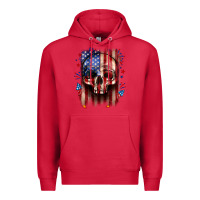 Cardinal 4th of July skull American flag Premium Hoodie - Neo Western