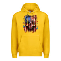 Lemon 4th of July skull American flag Premium Hoodie - Neo Western