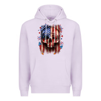 Lilac 4th of July skull American flag Premium Hoodie - Neo Western
