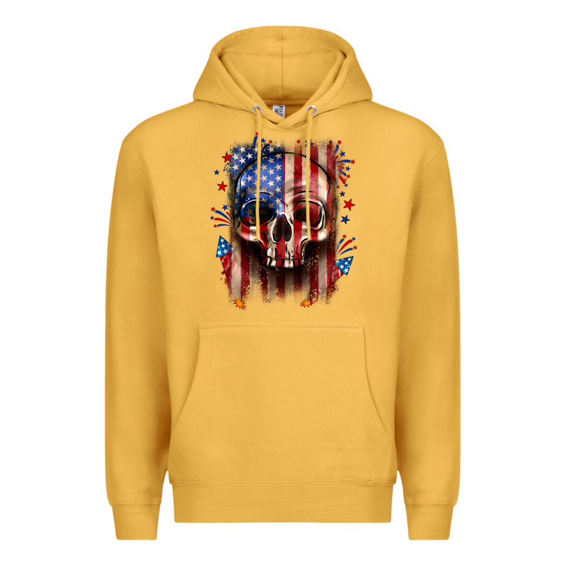 4th Of July Skull American Flag Premium Hoodie by Neo Western | Teevron