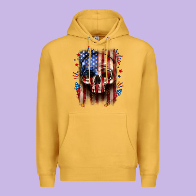 4th Of July Skull American Flag Premium Hoodie Designed By Neo Western