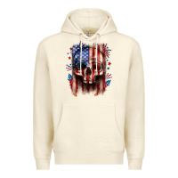 Sandshell 4th of July skull American flag Premium Hoodie - Neo Western