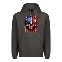 Smoke 4th of July skull American flag Premium Hoodie - Neo Western