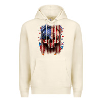 Tofu 4th of July skull American flag Premium Hoodie - Neo Western