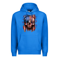 True Royal 4th of July skull American flag Premium Hoodie - Neo Western