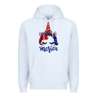 White 4th of July unicorn Premium Hoodie - Neo Western