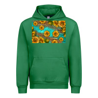 Emerald western sunflowers skinny metal can holder Urban Hoodie - HRA Design Shop