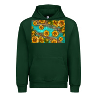 Forest Green western sunflowers skinny metal can holder Urban Hoodie - HRA Design Shop