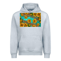 Heather Grey western sunflowers skinny metal can holder Urban Hoodie - HRA Design Shop