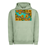 Pigment Oil Green western sunflowers skinny metal can holder Urban Hoodie - HRA Design Shop