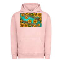 Pigment Salmon western sunflowers skinny metal can holder Urban Hoodie - HRA Design Shop