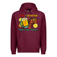Burgundy beer&crawfish that's why i'm here Premium Hoodie - FaDigitalArtStudio