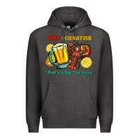 Charcoal Heather beer&crawfish that's why i'm here Premium Hoodie - FaDigitalArtStudio