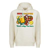 Oatmeal Heather beer&crawfish that's why i'm here Premium Hoodie - FaDigitalArtStudio