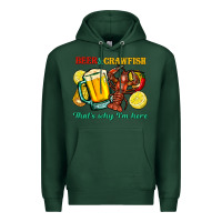 Sports Green beer&crawfish that's why i'm here Premium Hoodie - FaDigitalArtStudio
