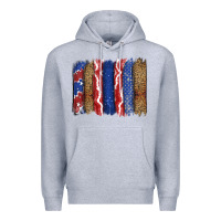 Heather Grey 4th of July brushstroke Premium Hoodie - CowGirlArtShop