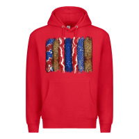 Red 4th of July brushstroke Premium Hoodie - CowGirlArtShop