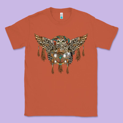 Native Dream Catcher With Owl Classic Tee Designed By Barkaloodesign