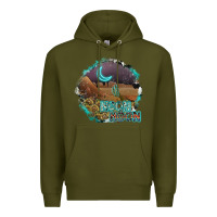 Army Green neon moon Premium Hoodie - SublimationCraftShop