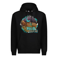 Black neon moon Premium Hoodie - SublimationCraftShop