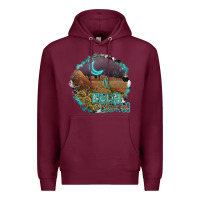 Burgundy neon moon Premium Hoodie - SublimationCraftShop