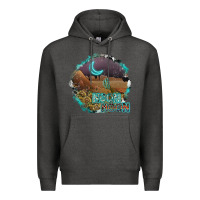 Charcoal Heather neon moon Premium Hoodie - SublimationCraftShop