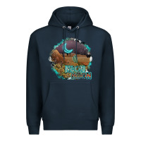 Navy neon moon Premium Hoodie - SublimationCraftShop