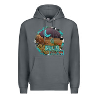 Rock neon moon Premium Hoodie - SublimationCraftShop