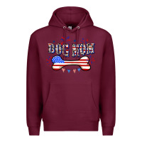 Burgundy 4th of July Dog Mom Premium Hoodie - CowGirlArtShop