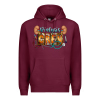 Burgundy dialysis crew Premium Hoodie - CowhideDigitalArt