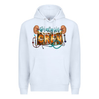White dialysis crew Premium Hoodie - CowhideDigitalArt