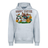 Heather Grey Western Happy Easter Urban Hoodie - Neo Western