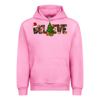 Fuchsia Pink believe christmas Urban Hoodie - CowhideDigitalArt