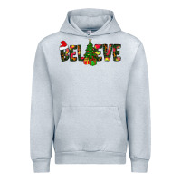Heather Grey believe christmas Urban Hoodie - CowhideDigitalArt