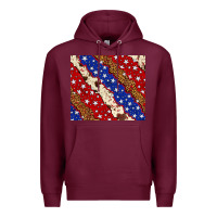 Burgundy 4th of July USA flag leopard cowhide 20oz tumbler Premium Hoodie - Neo Western