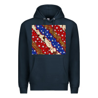 Navy 4th of July USA flag leopard cowhide 20oz tumbler Premium Hoodie - Neo Western
